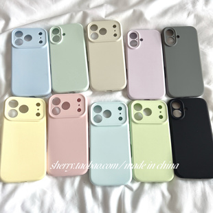 ins风高级感纯色精孔硅胶适用于苹果17ProMax手机壳iPhone16Pro小众少女心15简约14小清新肤感多色春 SHERRY