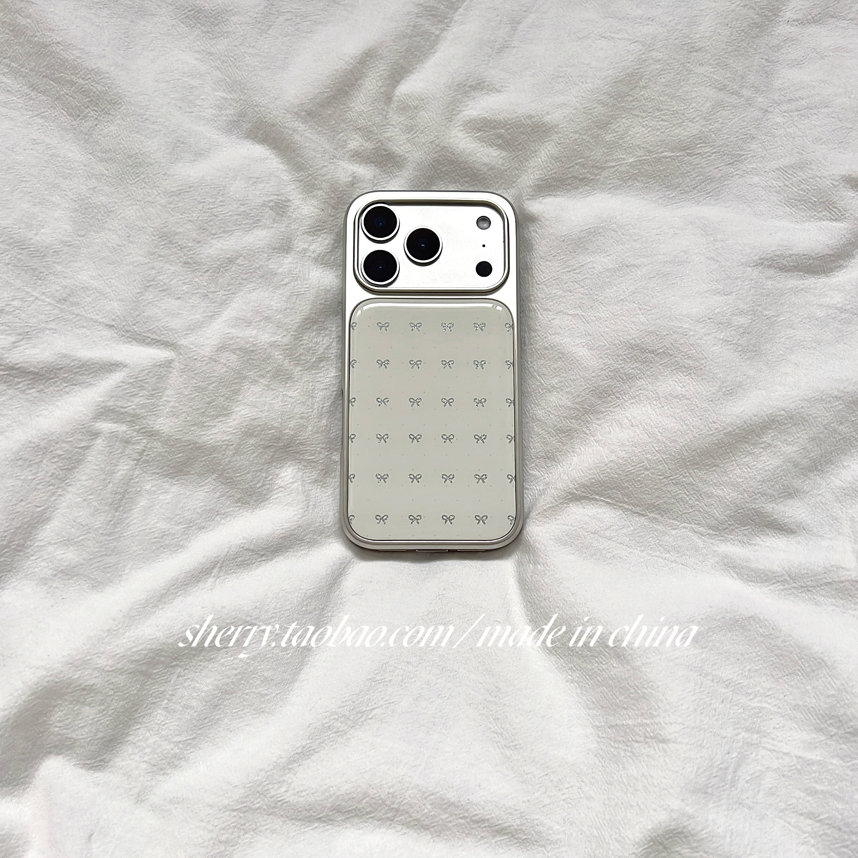 SHERRY*ins温柔奶油风满屏蝴蝶结适用于苹果17ProMa