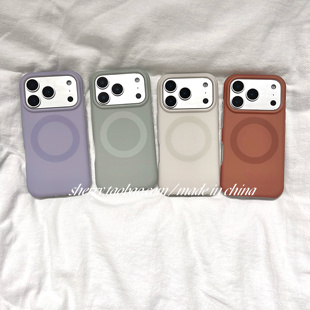 SHERRY ins风秋冬纯色白绿紫棕肤感高级感适用于苹果17ProMax手机壳iPhone16Pro小众少女心15简约14清新极简