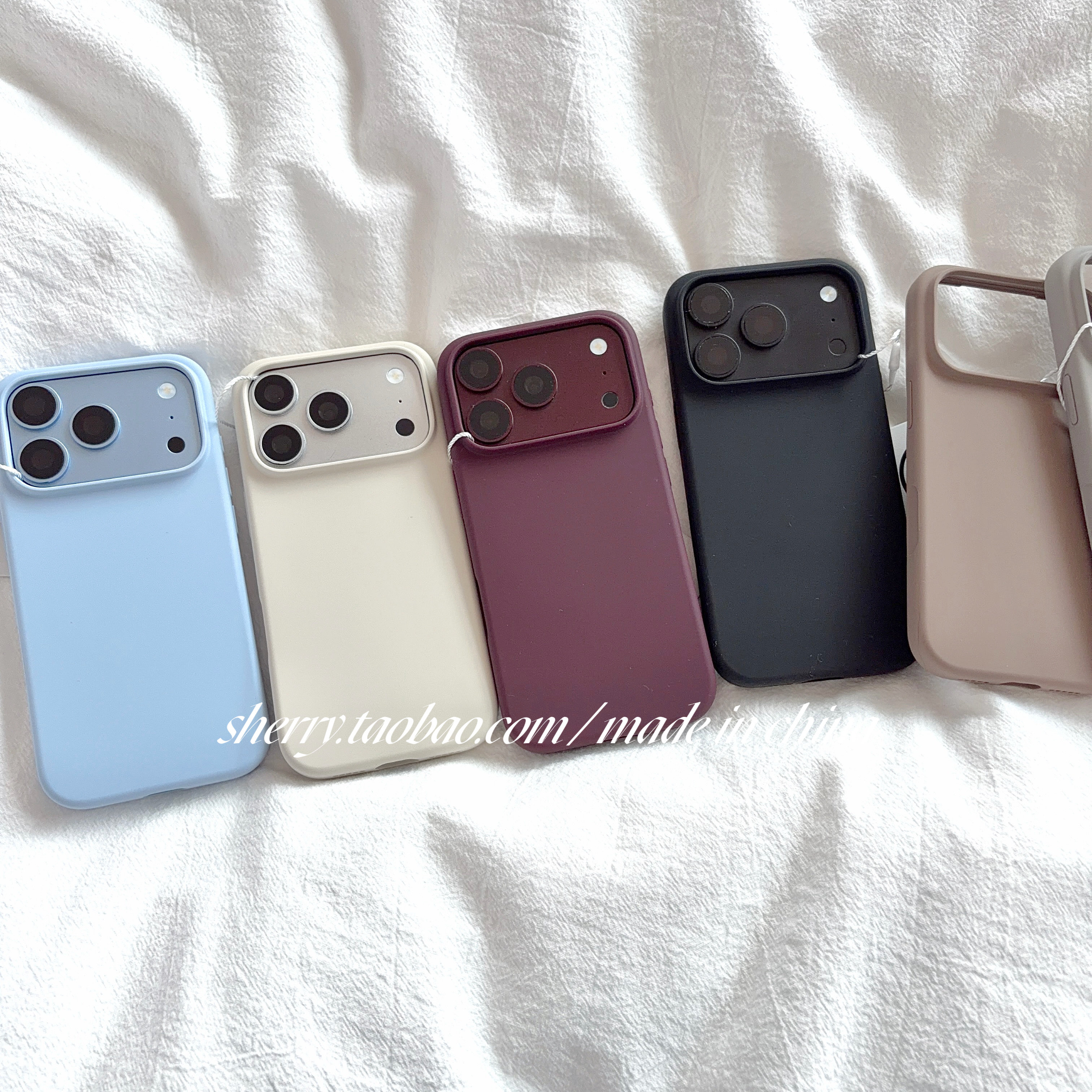 SHERRY*ins风秋冬云感轻薄纯色硅胶磁吸高级感适用于苹果18ProMax手机壳iPhone17Pro小众少女心16简约清新15