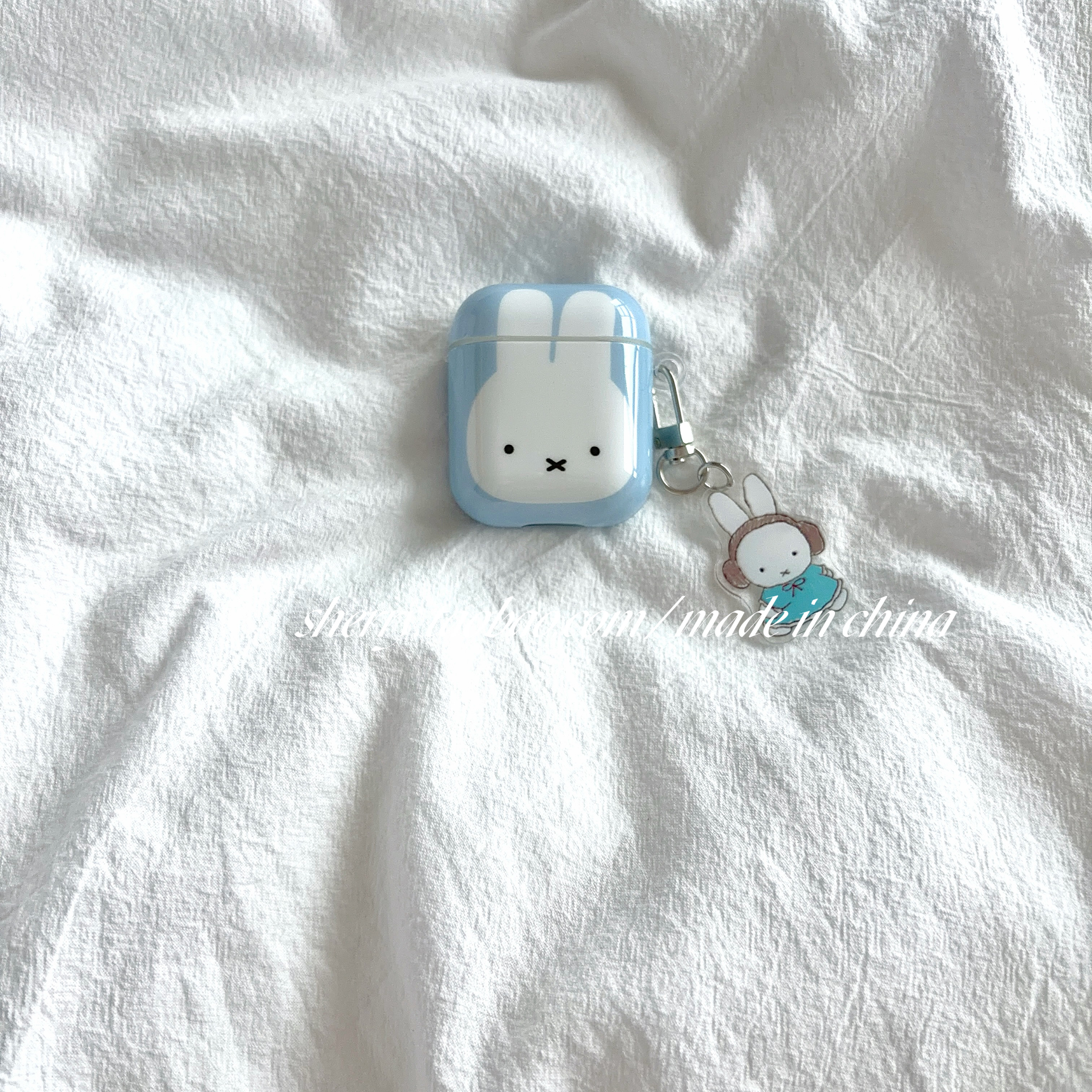 SHERRY*ins风温柔蓝色简约兔子适用于airpods1/2/4保护套airpodspro保护壳苹果二代耳机壳新3代蓝牙少女心萌图片