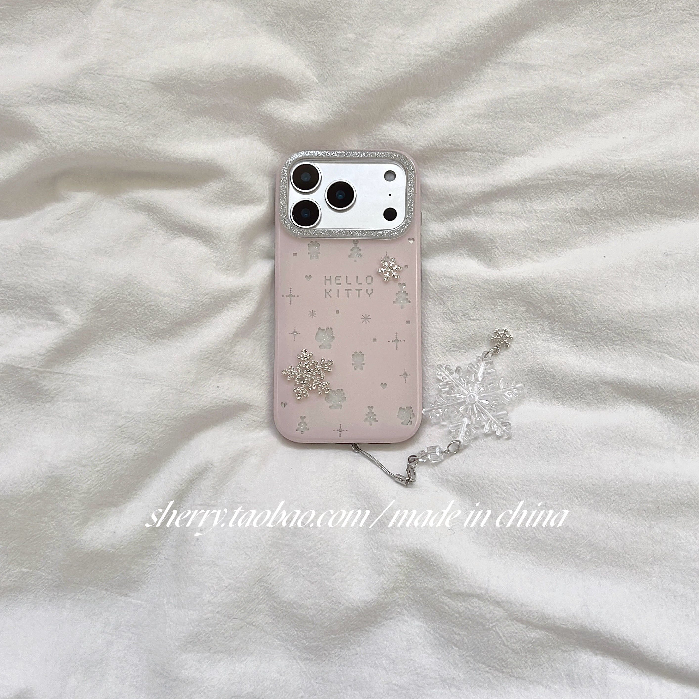 SHERRY*ins风粉色镂空细闪小猫雪花适用于苹果17ProMax手机壳iPhone16Pro小众少女心15简约14小清新卡通可爱,3C数码配件,手机保护套/壳,淘宝优惠券,粉丝福利购,淘宝优惠卷
