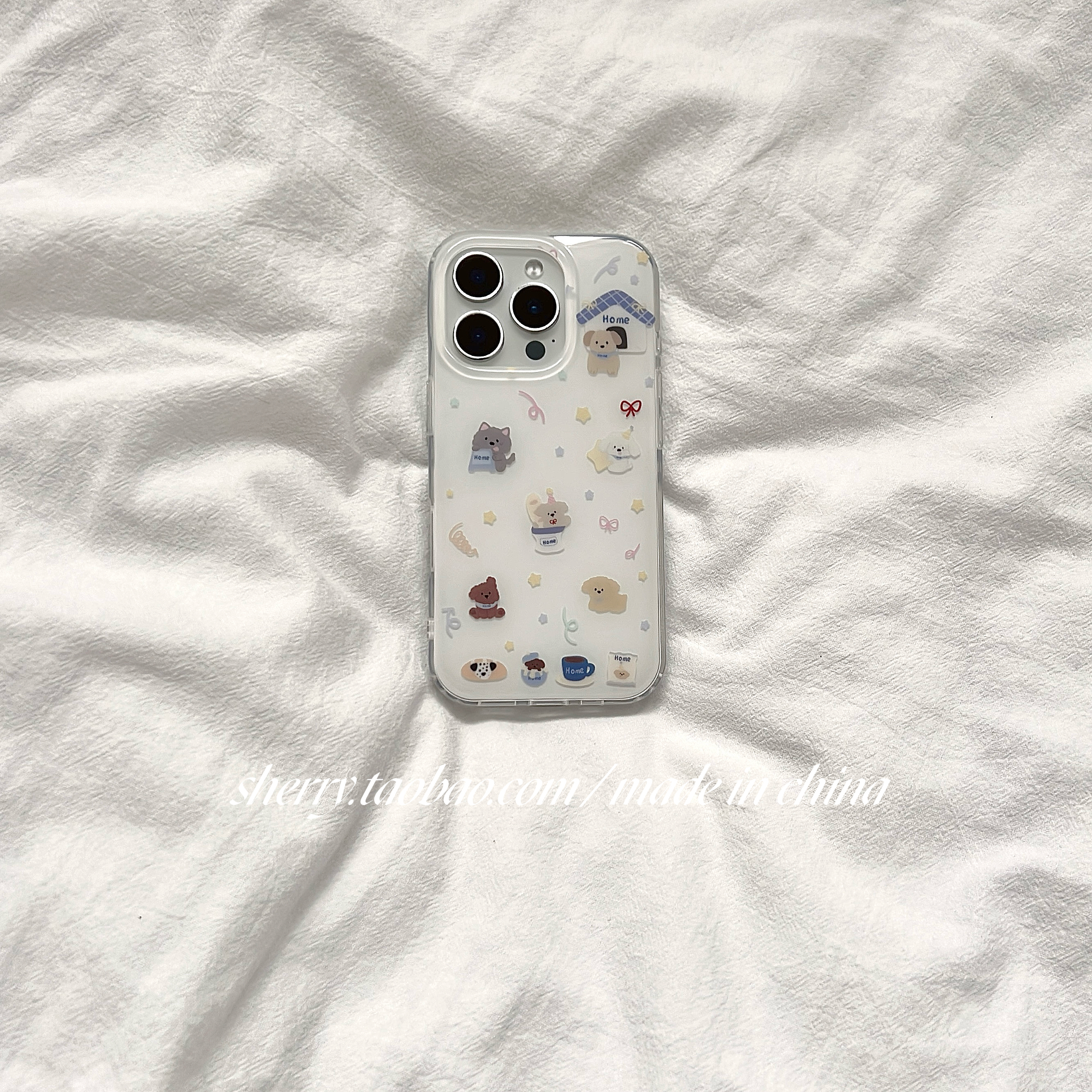 SHERRYins风白底星星礼帽手机壳