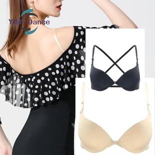 新款摩登舞服露背内衣拉丁练习服专业一字文胸女美背抹胸