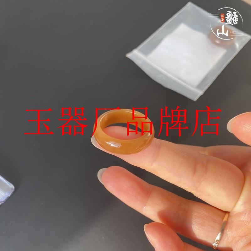 老坑和田玉扳指羊脂玉且末糖白指环男女款玉戒指加宽胖圆戒圈带证