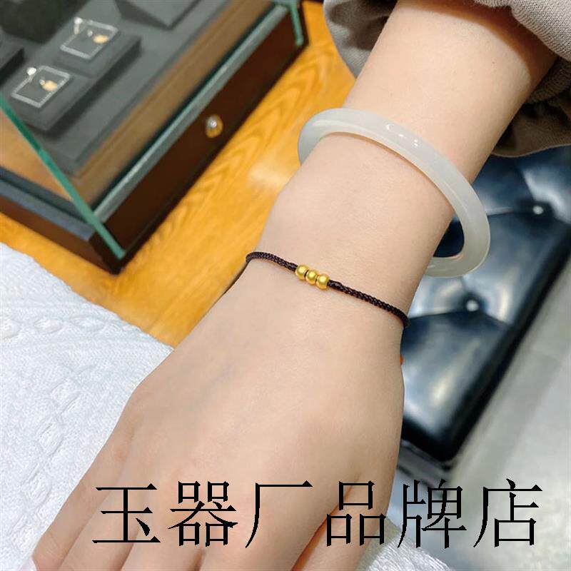 青海料和田玉青白玉色叮当镯冰种手镯羊脂白玉细圆条晴水镯子女款