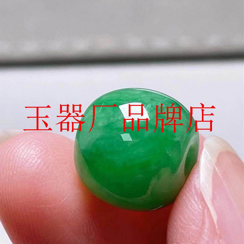 缅甸老坑翡翠色转运珠冰种帝王绿女款路路通吊坠满色阳绿锁骨项链