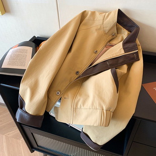 高级感高端质感小众设计感工装夹克女显瘦时尚休闲高腰立领短外套