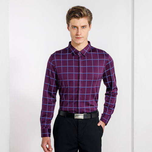 秋冬新款LUKA DILONG 路卡迪龙经典款经典格纹纯羊毛衬衫