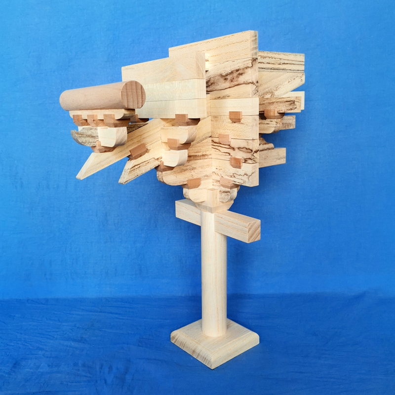 斗拱榫卯积木佛光寺七铺作实木建筑模型拆卸拼装结构教具装饰摆件