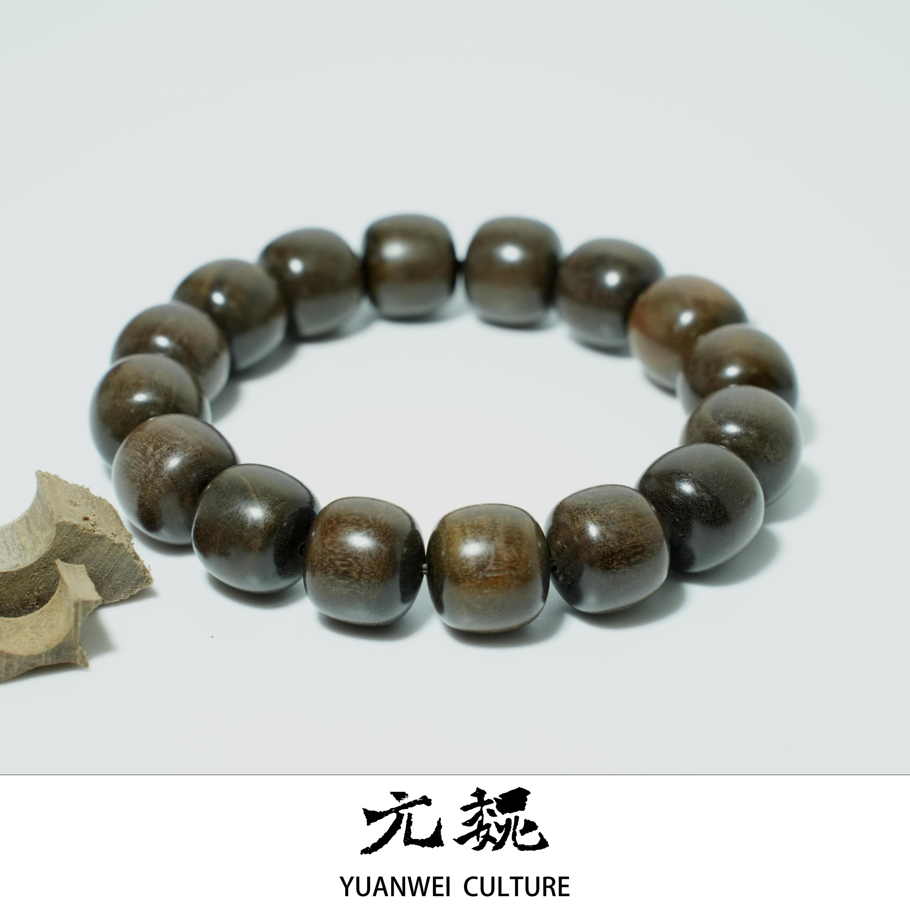 lsy8305阴沉老山檀13*14黑肉老型单圈手串