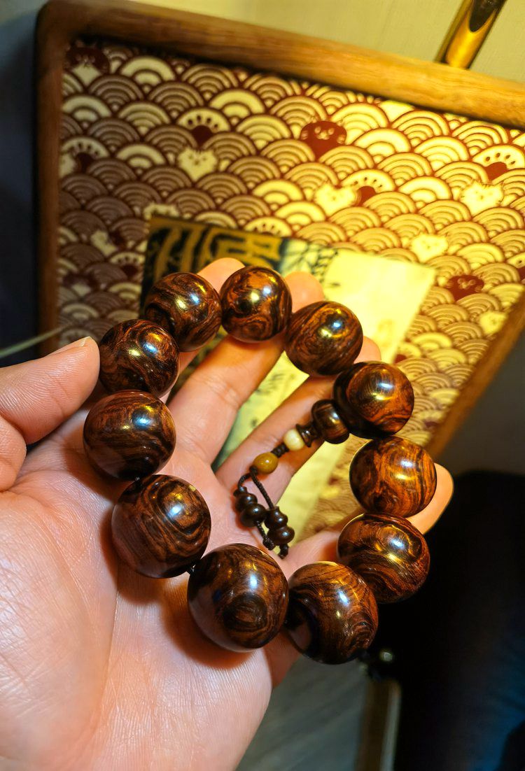 丰盈海南黄花梨佛珠  手串 木制圆珠子 收藏佛珠24mm 元魏文化