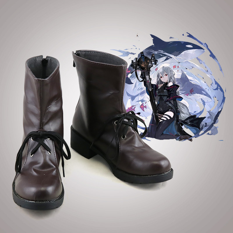 明日方舟 斯卡蒂cos鞋定制 动漫Cosplay女靴支持看图制作