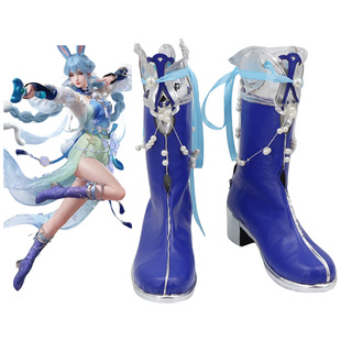Cosplay永劫无间捏脸女脸型蓝梦蓝兔黑瞳版虹猫蓝兔联动动漫cos鞋