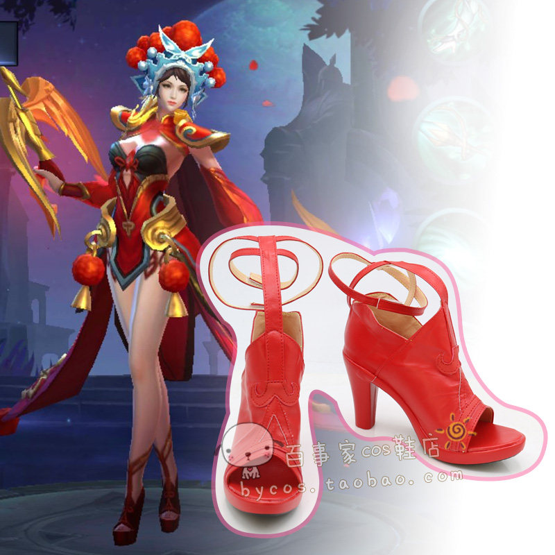 王者荣耀 霸王别姬 虞姬 cosplay鞋 cos鞋定做图片