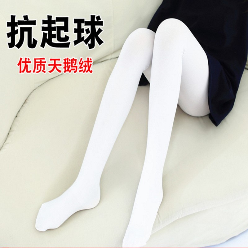 初中女生丝袜白色丝袜薄款防勾丝夏季连裤袜成人舞蹈