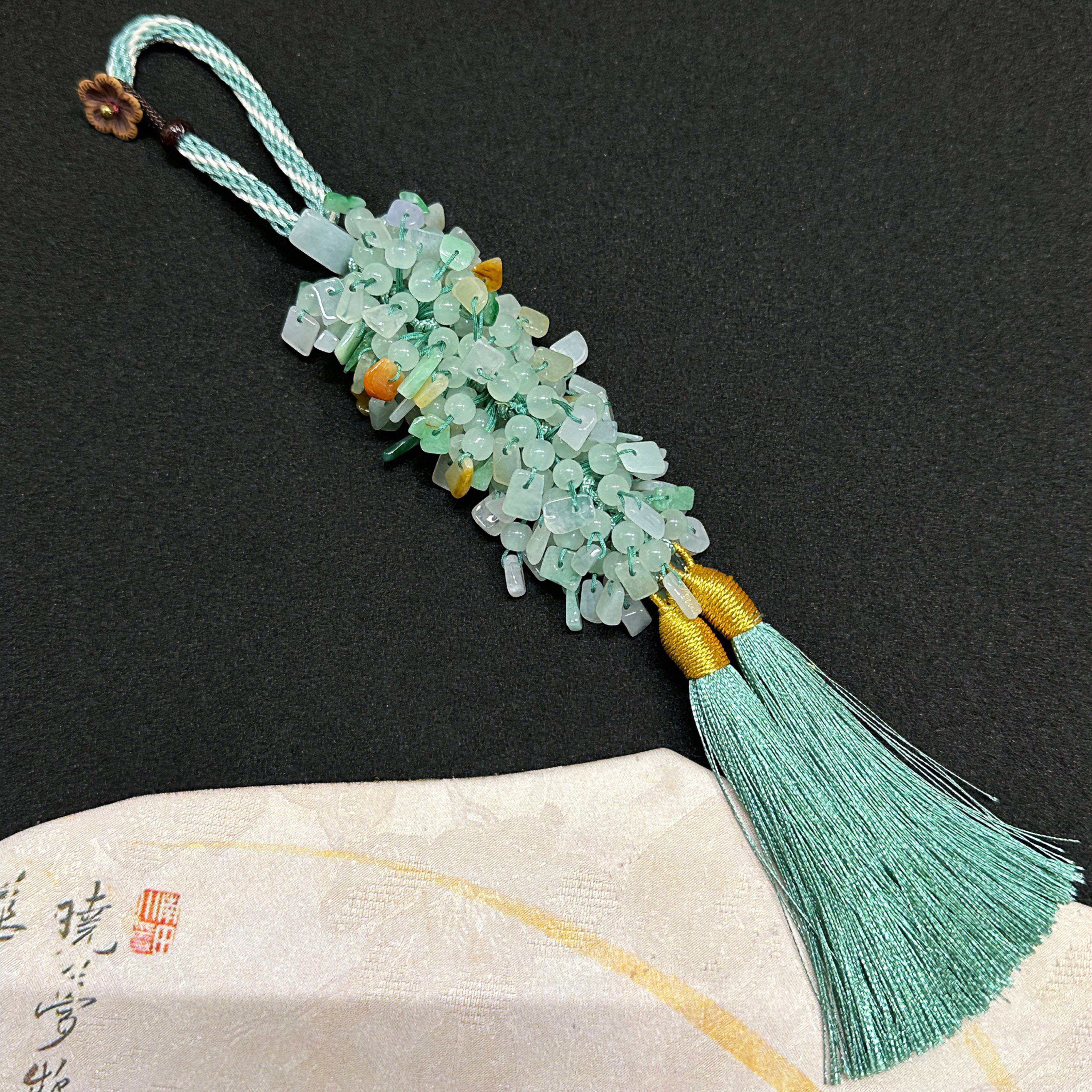 年终福利|天然缅甸A货翡翠车挂岁岁平安翡翠随形挂件车挂包挂