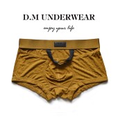 D.M男内裤 条纹莫代尔 个性 低腰性感纯色平角裤 吊带镂空透气四角裤