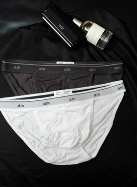 D.M男内裤低腰性感高弹激凸三角裤纯色高叉商务薄运动 莫代尔50支