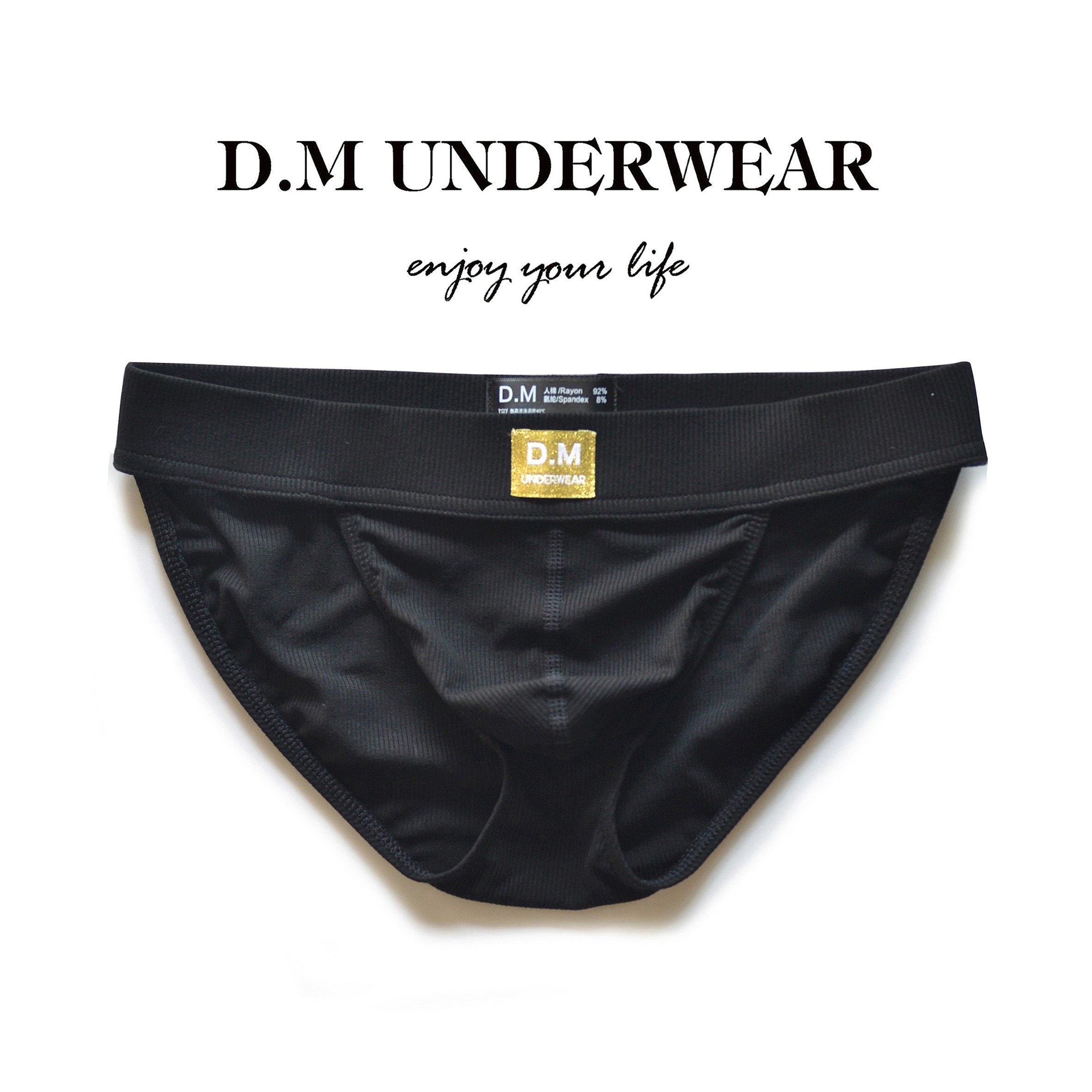 D.M男内裤低腰 金标高叉螺纹简约基础青年潮人棉性感纯色三角裤,女士内衣/男士内衣/家居服,男三角内裤,淘宝优惠券,粉丝福利购,淘宝优惠卷