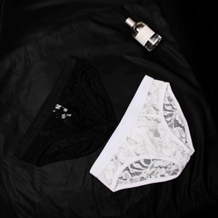 D.M男内裤 三角透明网透气夏速干**** 低腰性感蕾丝黑色白色内裤