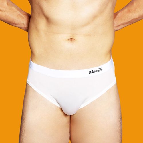 D.M男士内裤低腰性感透气透明冰丝三角薄高弹夏速干锦纶运动青年