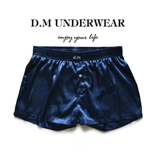 平角四角阿罗裤 D.M男士 睡裤 低腰性感丝滑家居裤 宽松仿真丝 家居裤