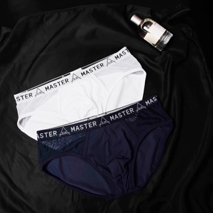 新正装 网眼透气透明网纱夏季 运动纯色 低腰性感男三角裤 D.M男内裤