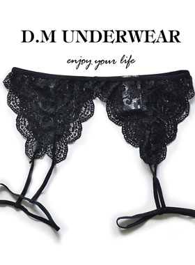 D.M男内裤性感情趣蕾丝网眼个性配件丁字裤透气吊带套腿诱惑镂空