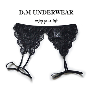 透气吊带套腿诱惑镂空 配件丁字裤 D.M男内裤 性感****蕾丝网眼个性