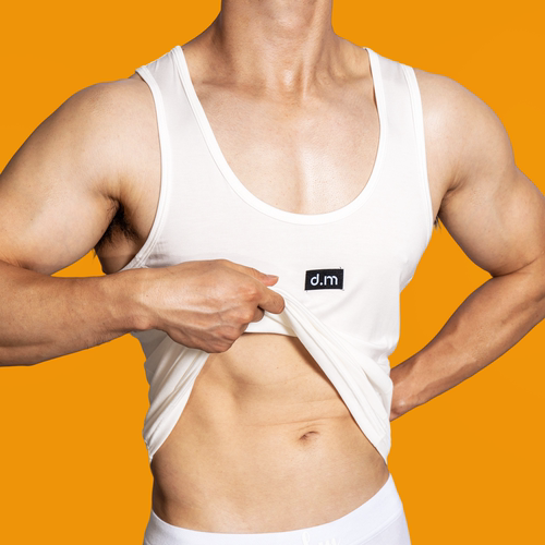 D.M男背心性感丝滑家居运动健身薄透气吊带莫代尔优可丝纯色打底
