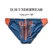 内裤 D.M男三角裤 低腰性感印花字母臀部拉链涤纶牛奶丝弹性男士 潮