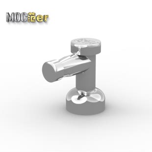 LEGO乐高配件 4599 水龙头 灭火器 连接件 电镀银