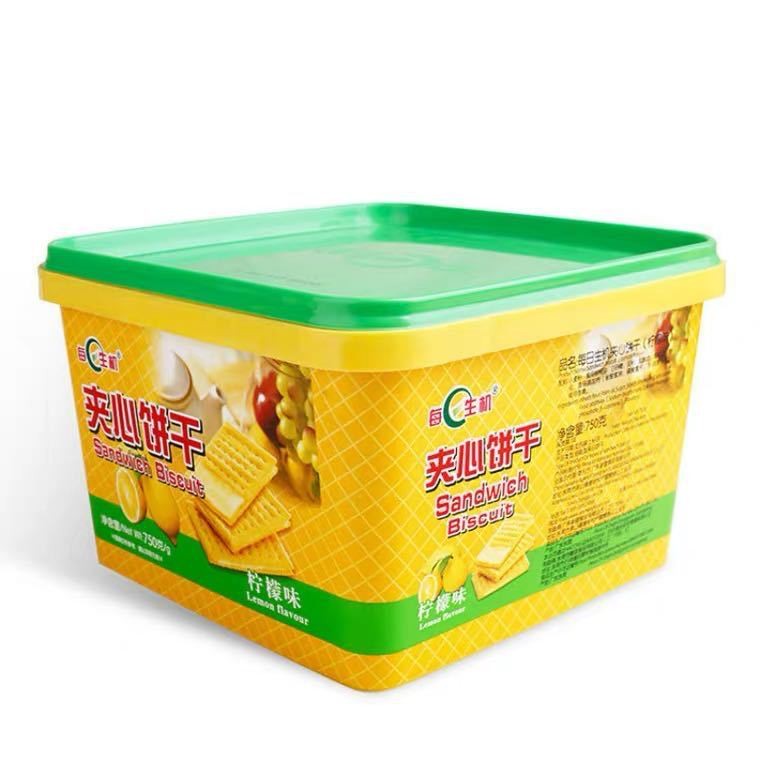 每日生机苏打柠檬芝士味夹心苏打饼干礼盒装零食独立小包750g