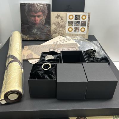现货正品 黑神话悟空 黑猴子实体豪华收藏版 邮票 紧箍咒铁盒卷轴