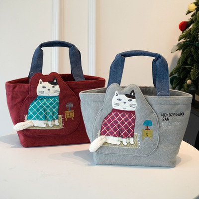 氛围感日本正品磨毛手提袋