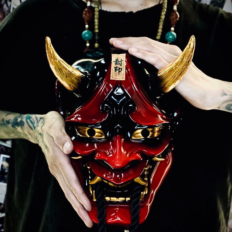 动漫和风cosplay般若面具挂件摆件表演道具可佩戴树脂抖音同款