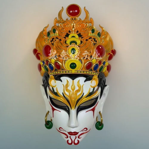 白鹤童子面具精细涂装