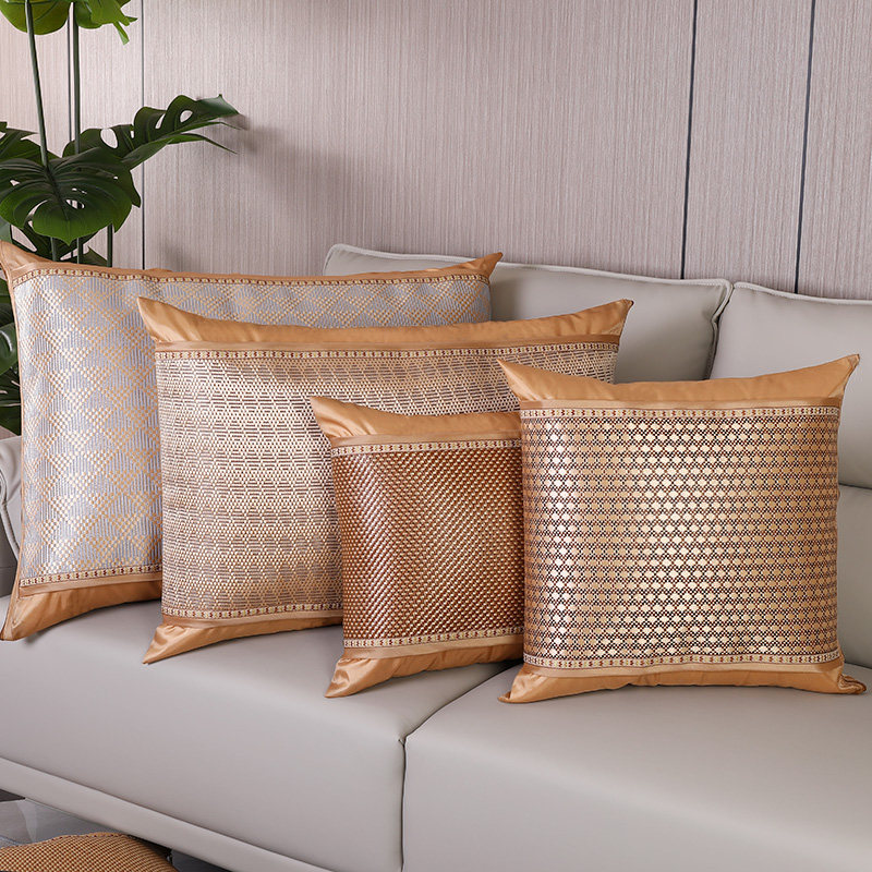 夏天双面凉席抱枕套办公室沙发客厅夏季靠枕套冰丝大靠垫靠背垫套