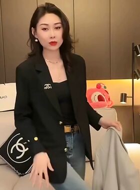 欧货时尚西装外套女2025春秋新款小香风气质通勤上衣显瘦西服外套
