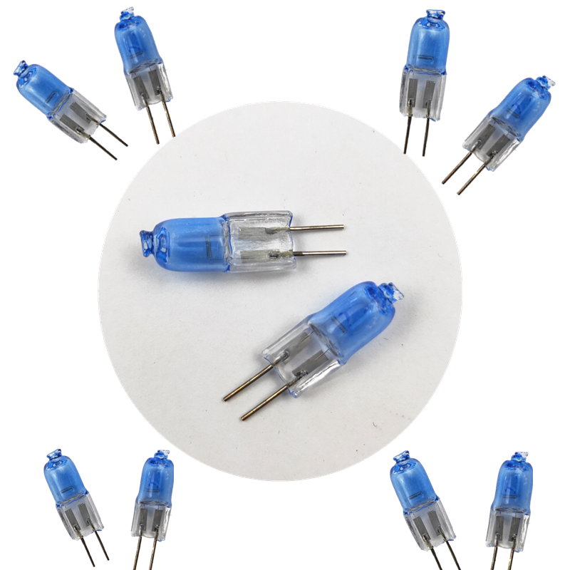 低压水晶灯灯泡插针灯泡g4 12v20w水晶米泡2针插灯泡外涂蓝细针