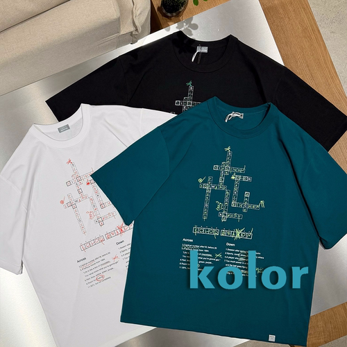 kolor BEACON官方授权26SS 日本制 三色英文填字格印花短袖T恤