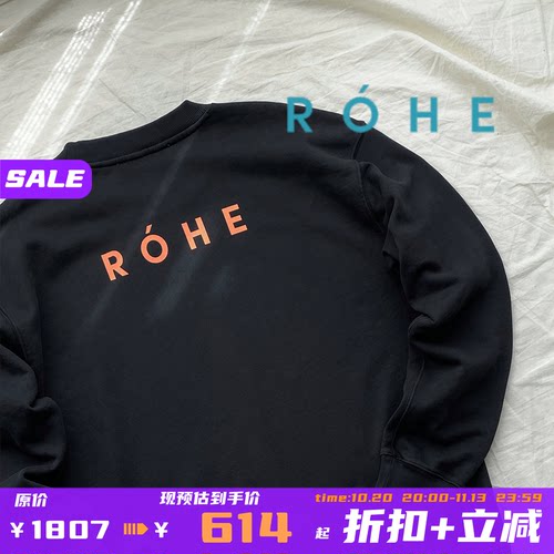 藏青背后LOGO印花简约套头卫衣