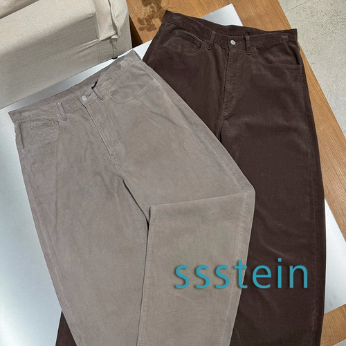 ssstein官方授权26AW 日本制 复古做旧细灯芯绒弯刀休闲长裤
