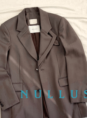 5折 NULLUS授权 棕咖色剪裁重构美利奴羊毛混纺西装外套 SURGIR