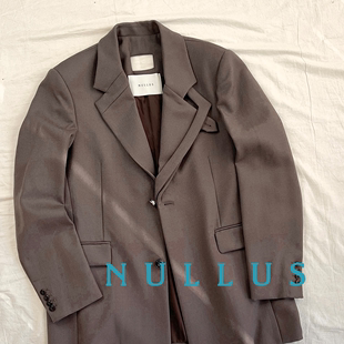 NULLUS授权 外套 SURGIR买手店 棕咖色剪裁重构美利奴羊毛混纺西装