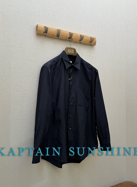 KAPTAIN SUNSHINE官方授权 日本制 藏蓝色丝绸混纺翻领衬衫外套