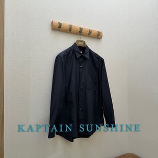 KAPTAIN SUNSHINE官方授权 日本制 藏蓝色丝绸混纺翻领衬衫外套