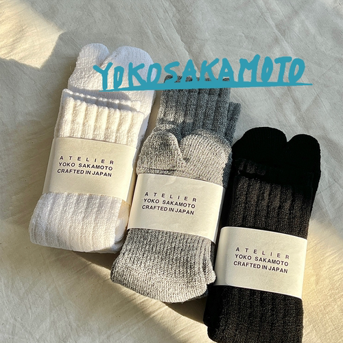 YOKOSAKAMOTO羊毛混纺中筒袜