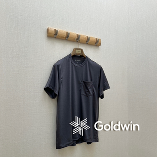 Goldwin官方授权  灰色日系夏季羊毛混纺防UV口袋短袖T恤 GM63507